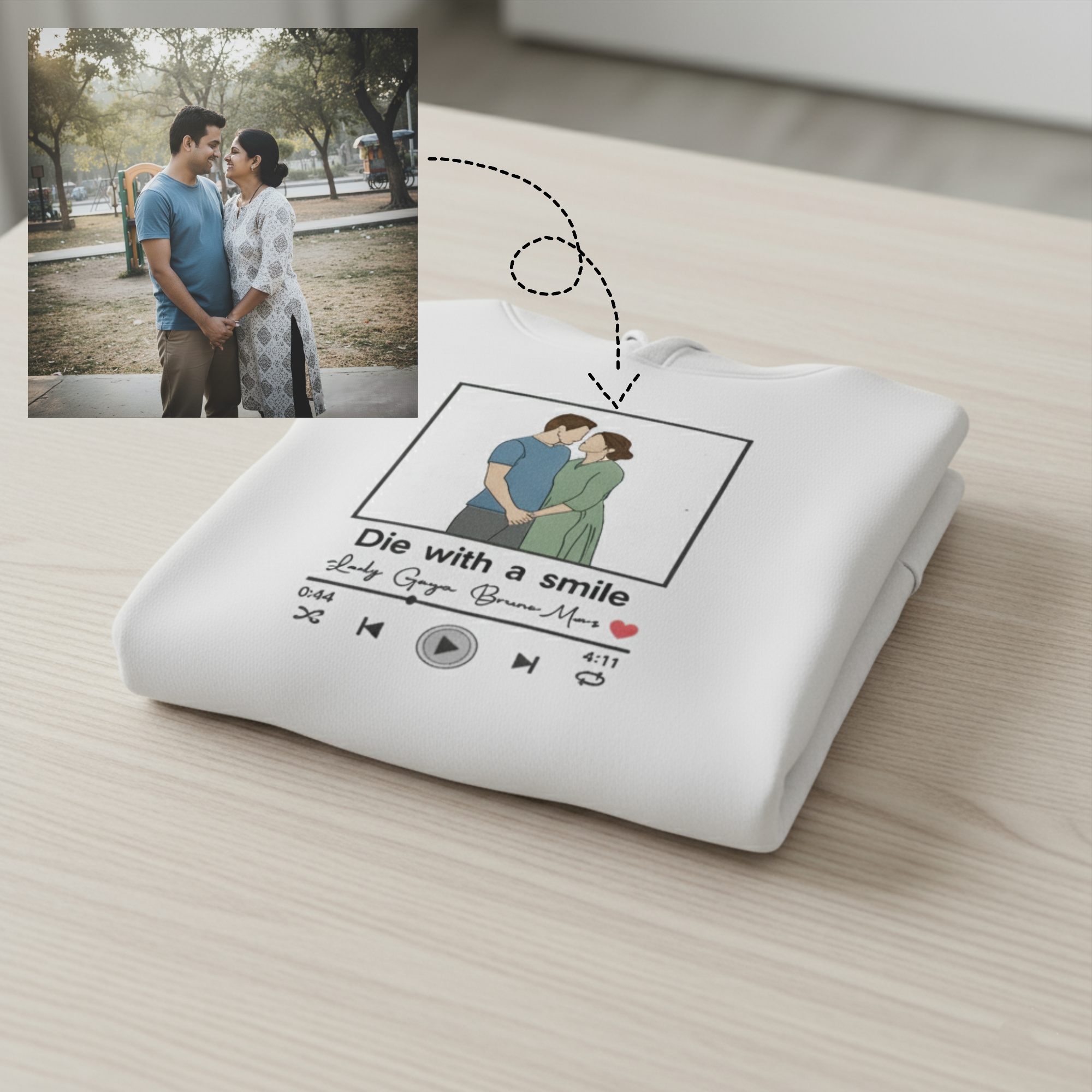 Customized Cozy Oversized Unisex Hoodie for Your Loved One with Music Player Design