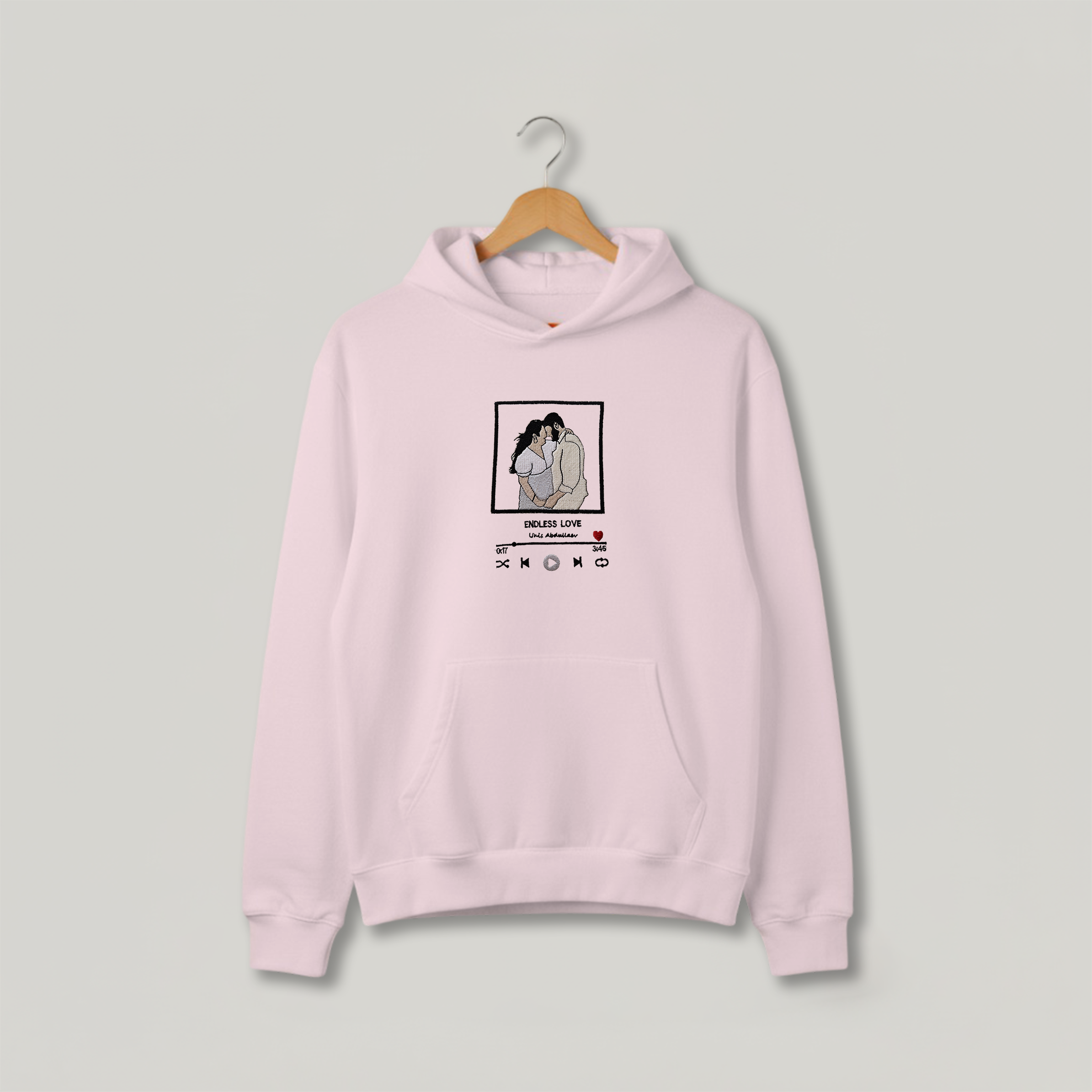 Customized Cozy Oversized Unisex Hoodie for Your Loved One with Music Player Design