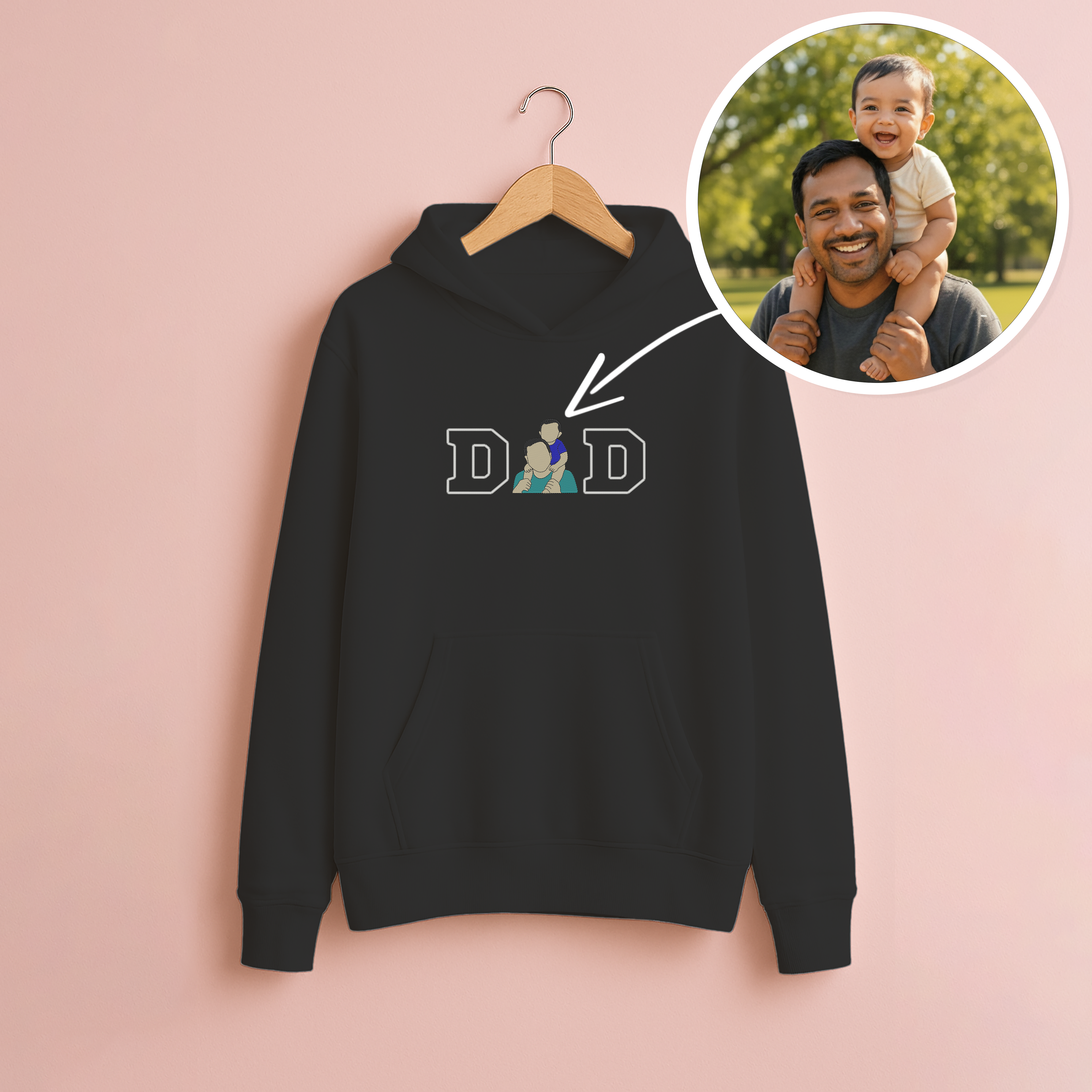 Customized Cozy Oversized Hoodie for DAD with Center Design