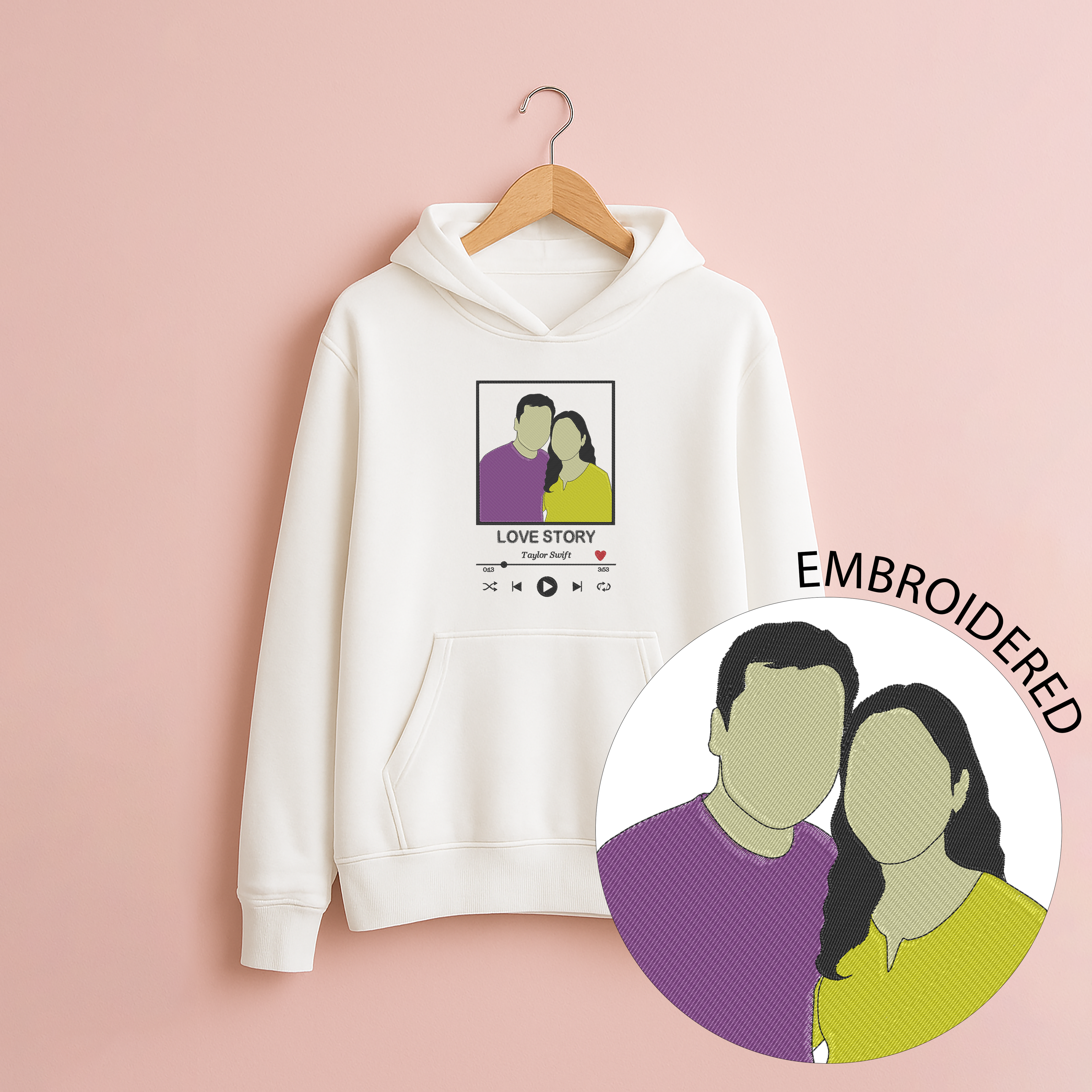 Customized Cozy Oversized Unisex Hoodie for Your Loved One with Music Player Design