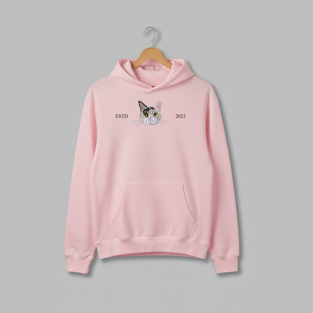 Customized Pet ESTD Embroidered Oversized Hoodie – The Perfect Gift for Pet Lovers