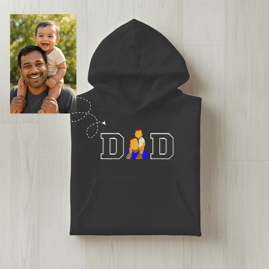 Customized Cozy Oversized Hoodie for DAD with Center Design