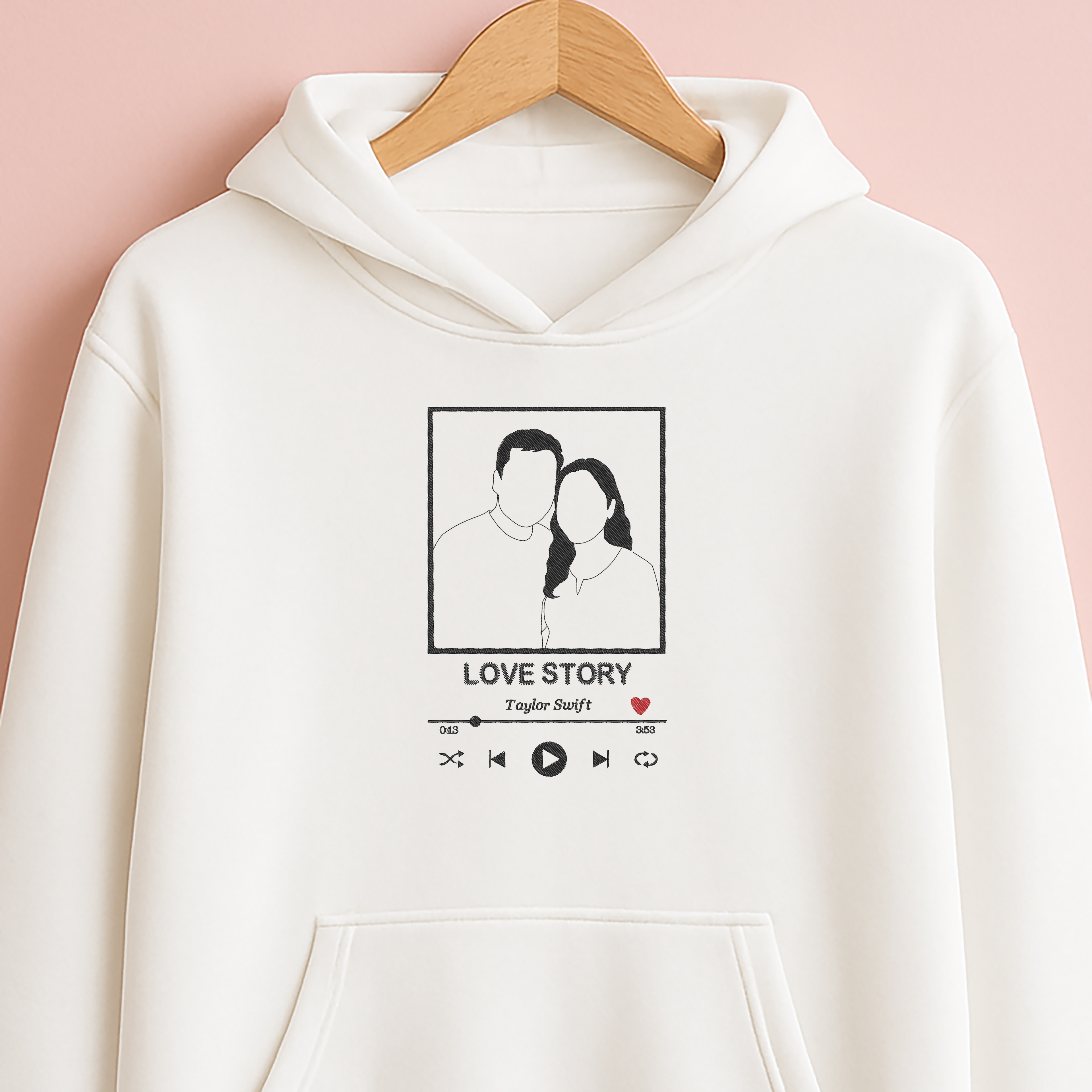 Customized Cozy Oversized Unisex Hoodie for Your Loved One with Music Player Design