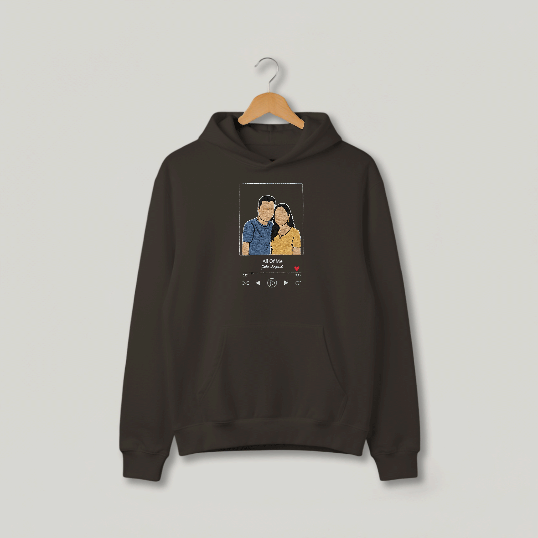 Customized Cozy Oversized Unisex Hoodie for Your Loved One with Music Player Design
