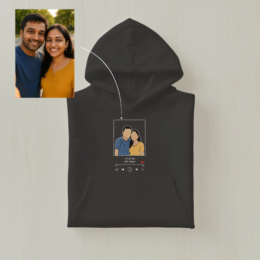 Customized Cozy Oversized Unisex Hoodie for Your Loved One with Music Player Design