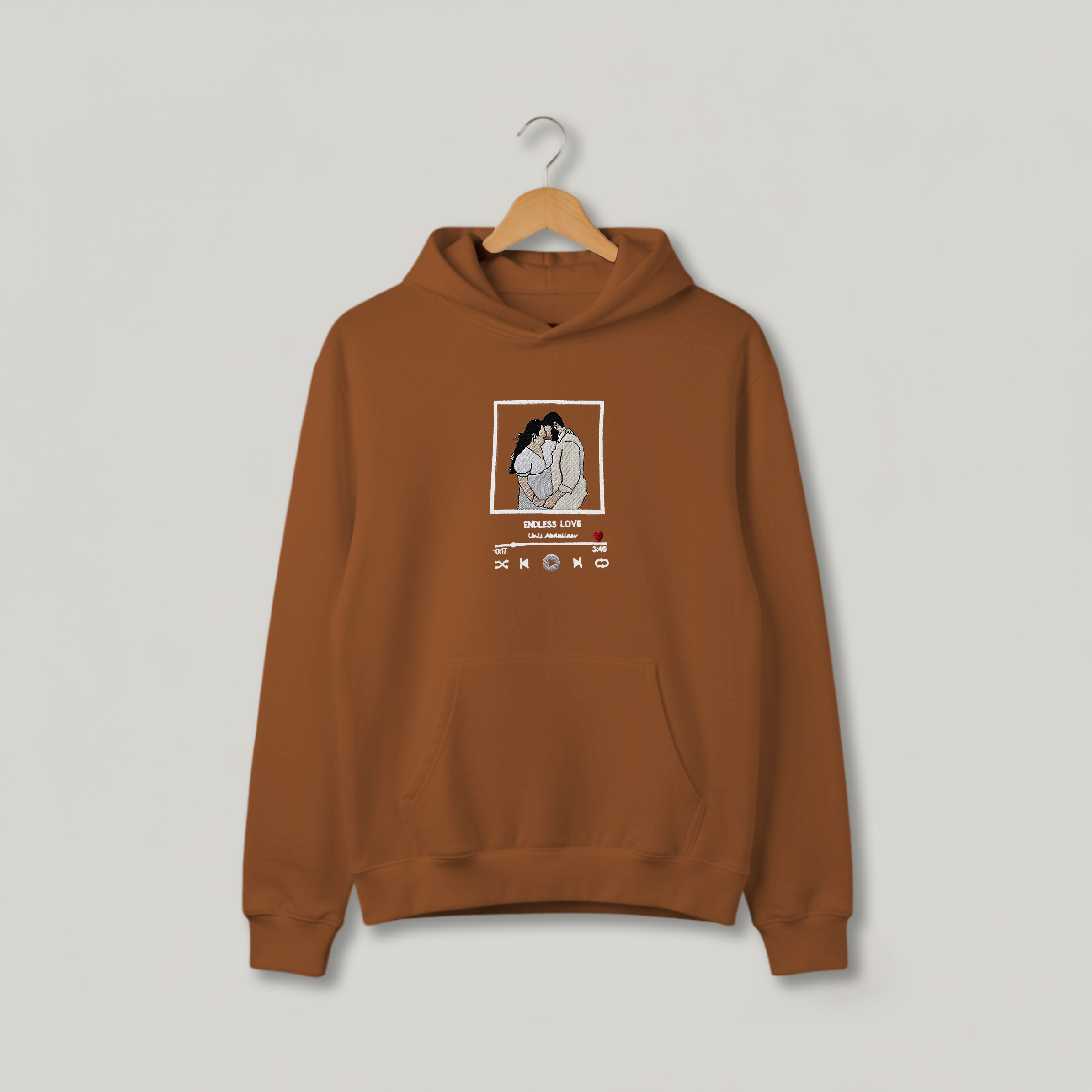 Customized Cozy Oversized Unisex Hoodie for Your Loved One with Music Player Design