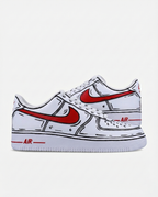 Air Force 1 Red Tick Cartoon Outline
