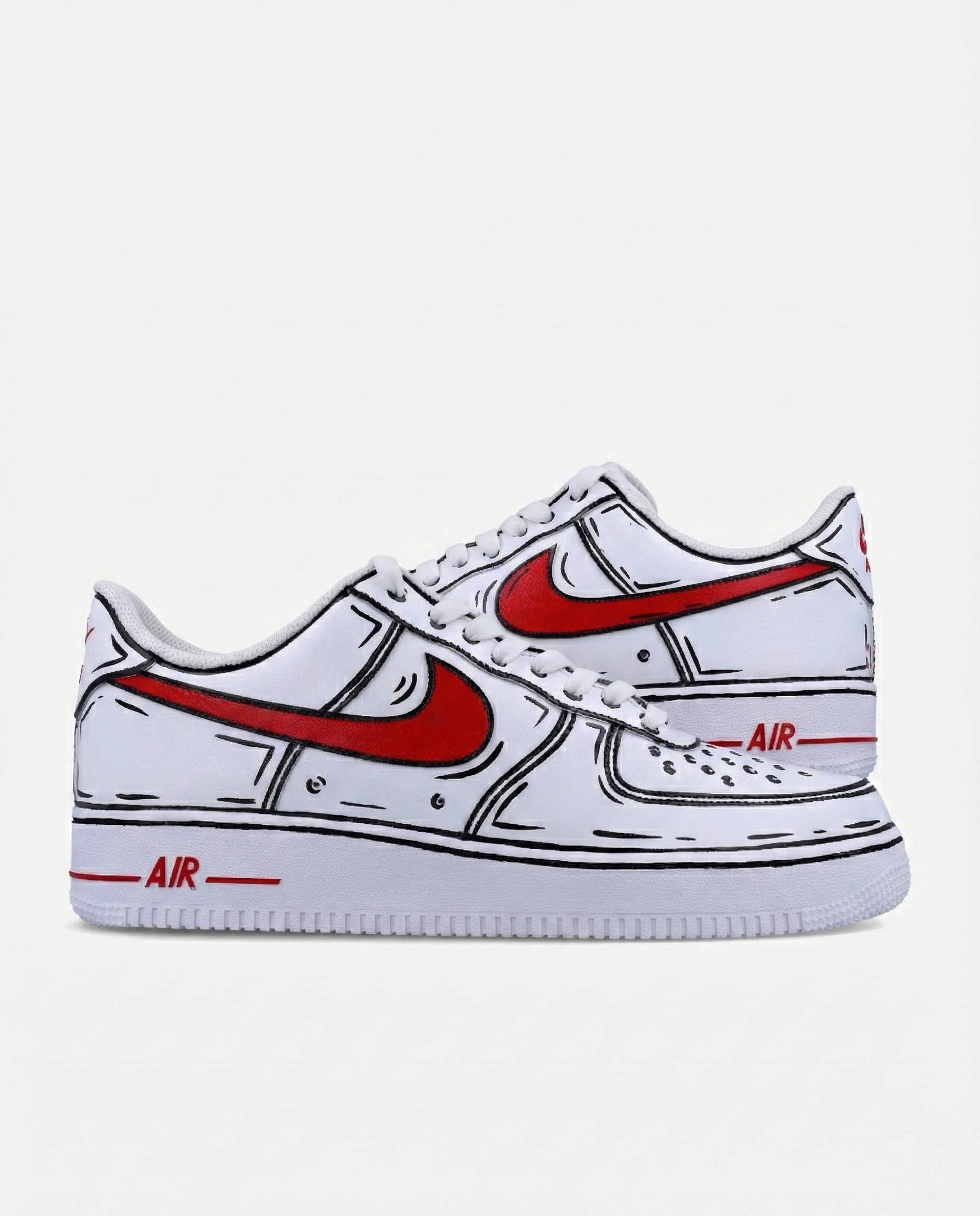 Air Force 1 Red Tick Cartoon Outline