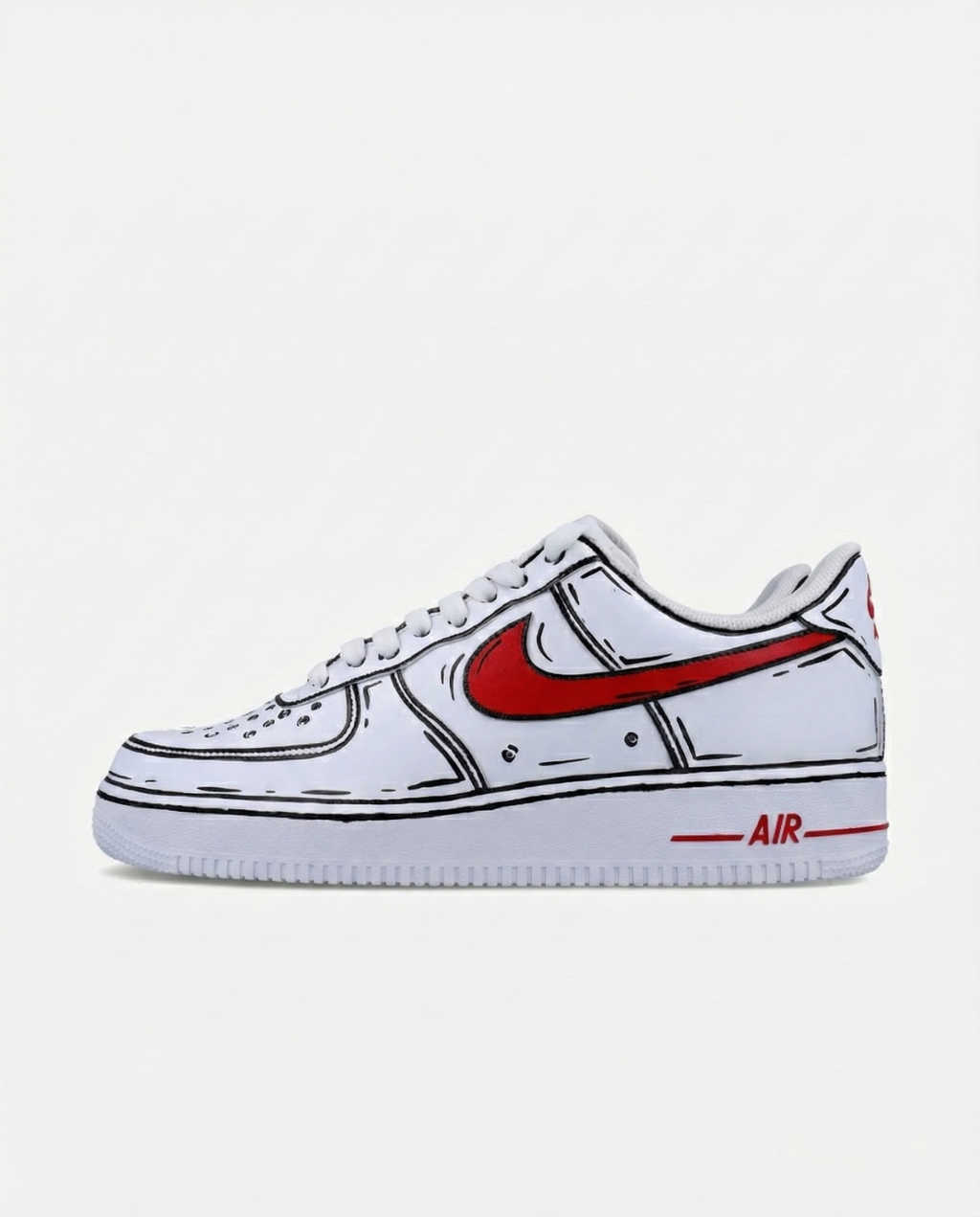 Air Force 1 Red Tick Cartoon Outline