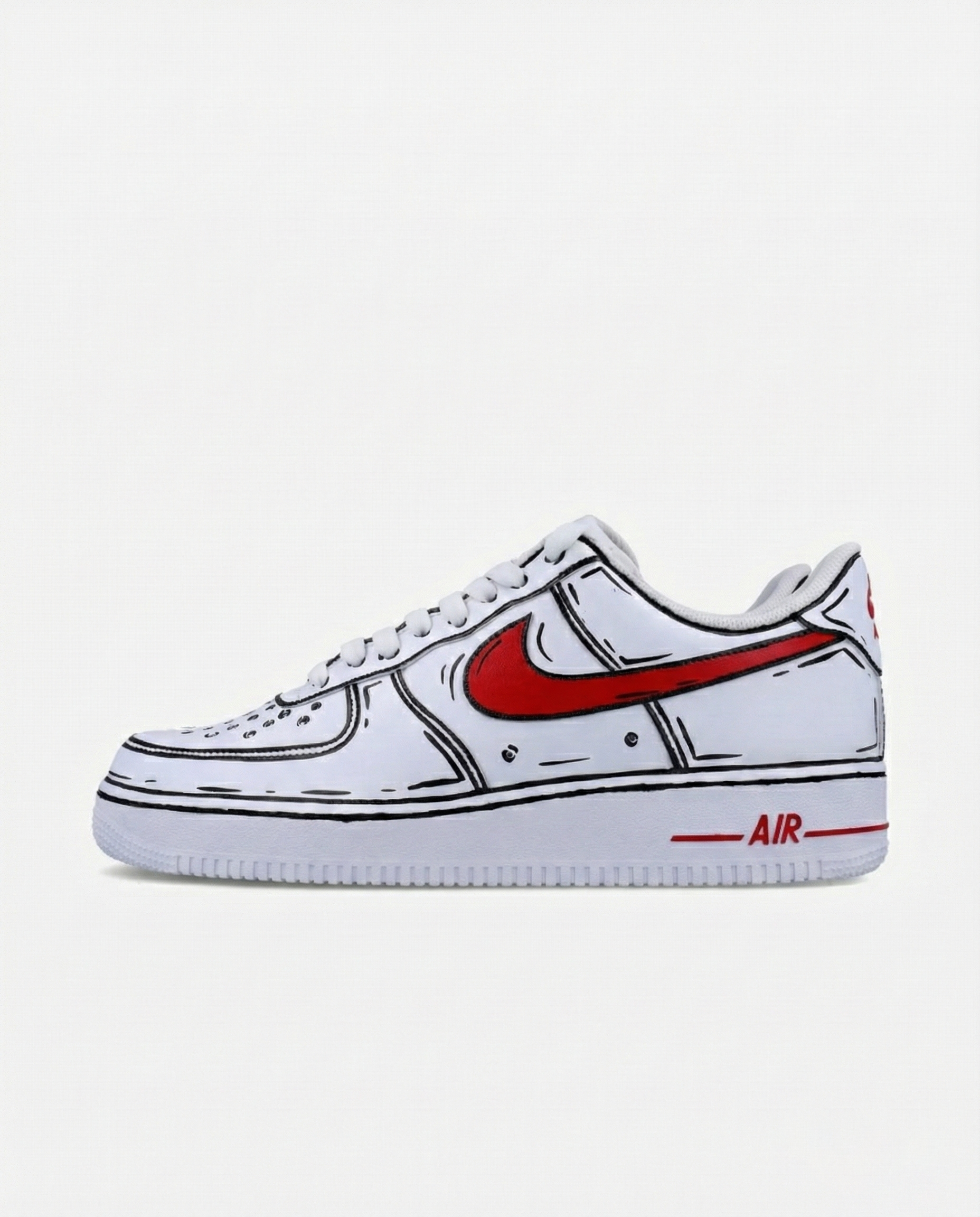 Air Force 1 Red Tick Cartoon Outline