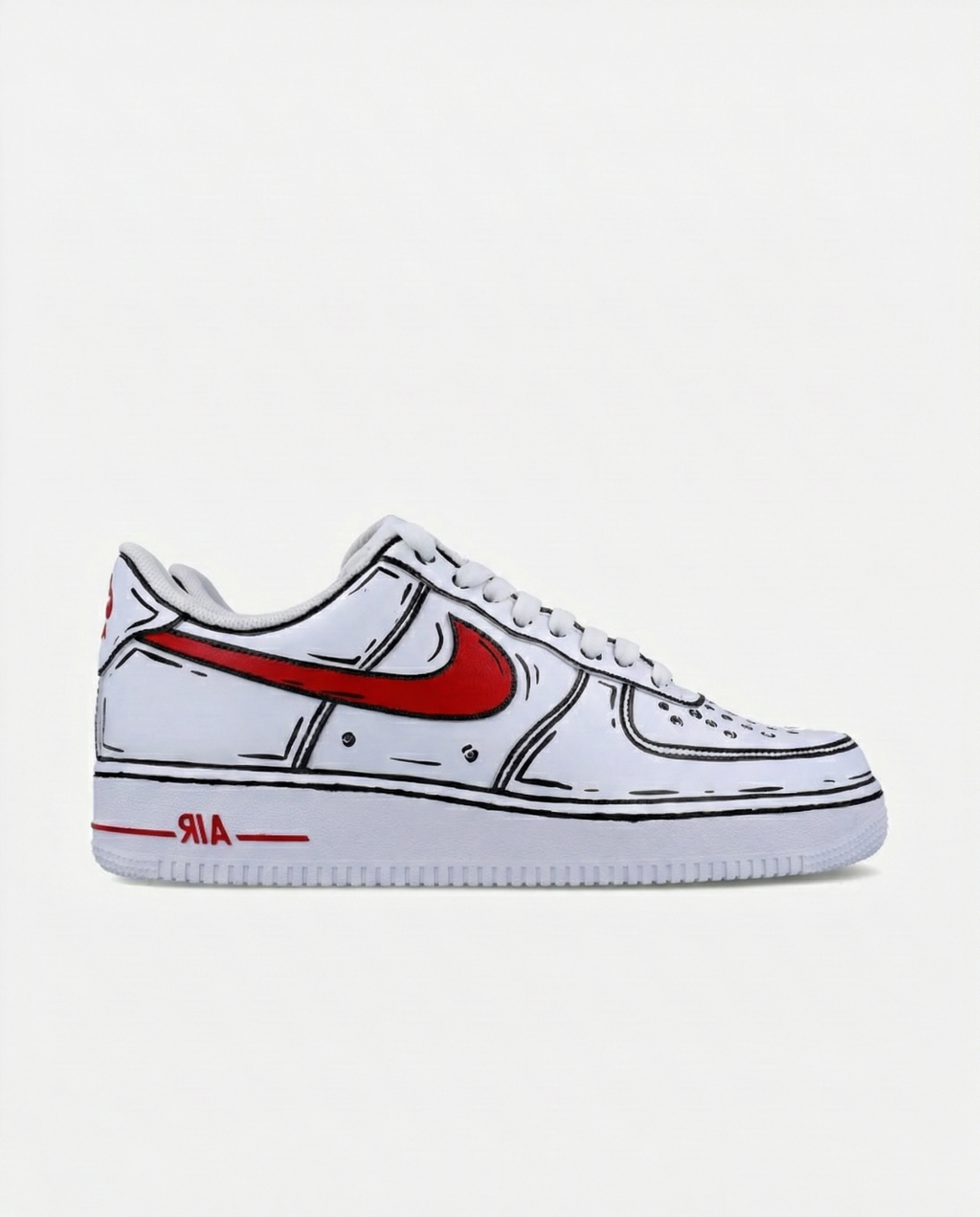 Air Force 1 Red Tick Cartoon Outline
