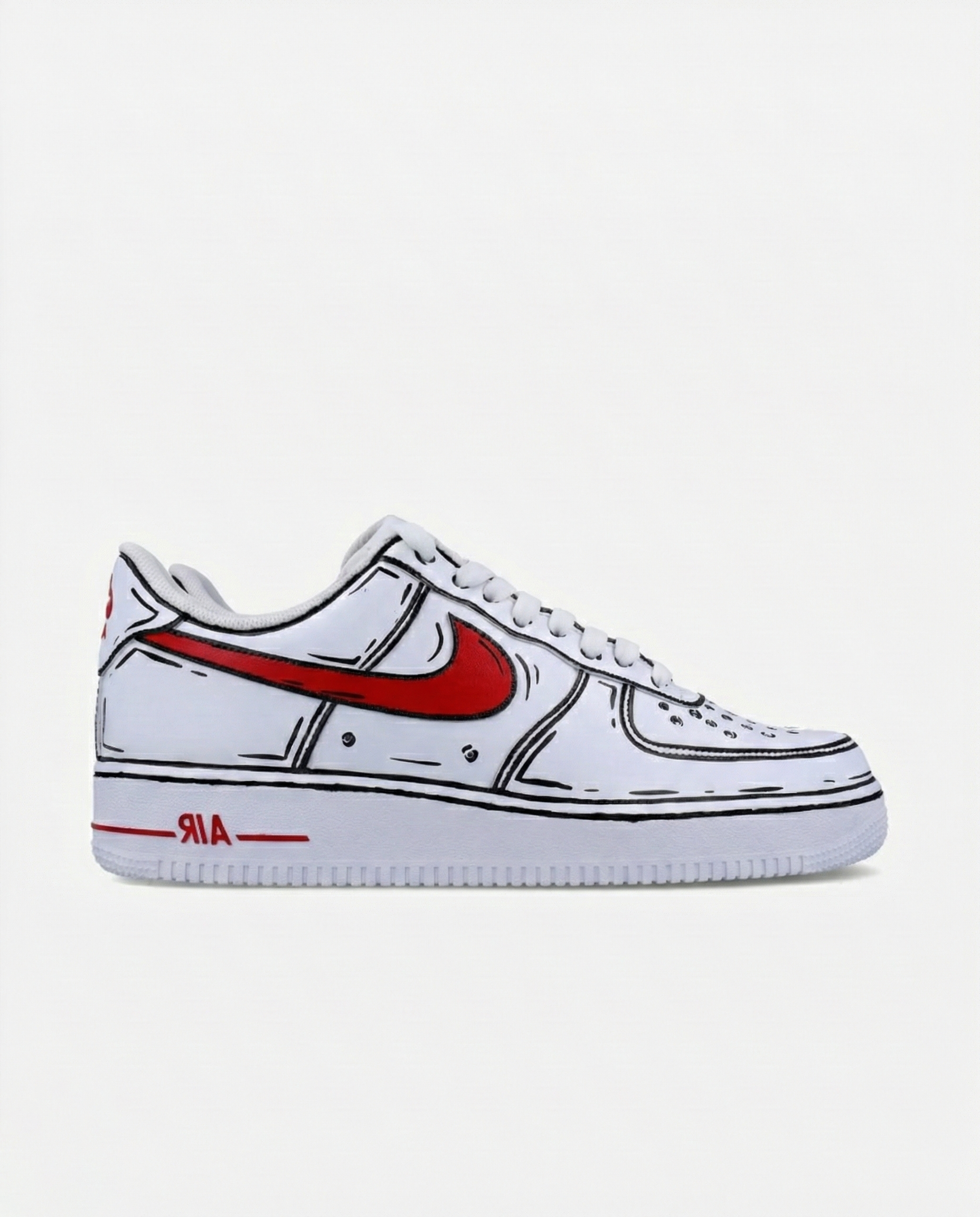 Air Force 1 Red Tick Cartoon Outline