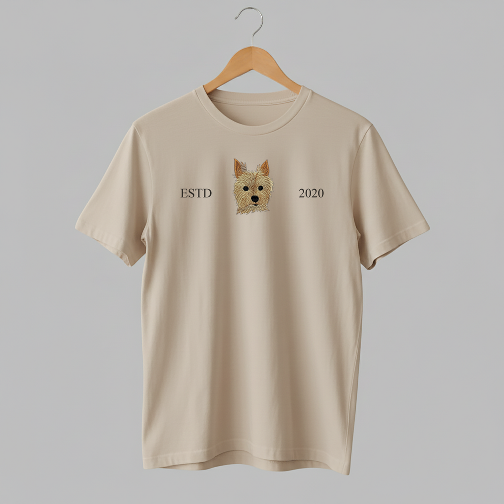 Customized Pet ESTD Embroidered T Shirt – The Perfect Gift for Pet Lovers