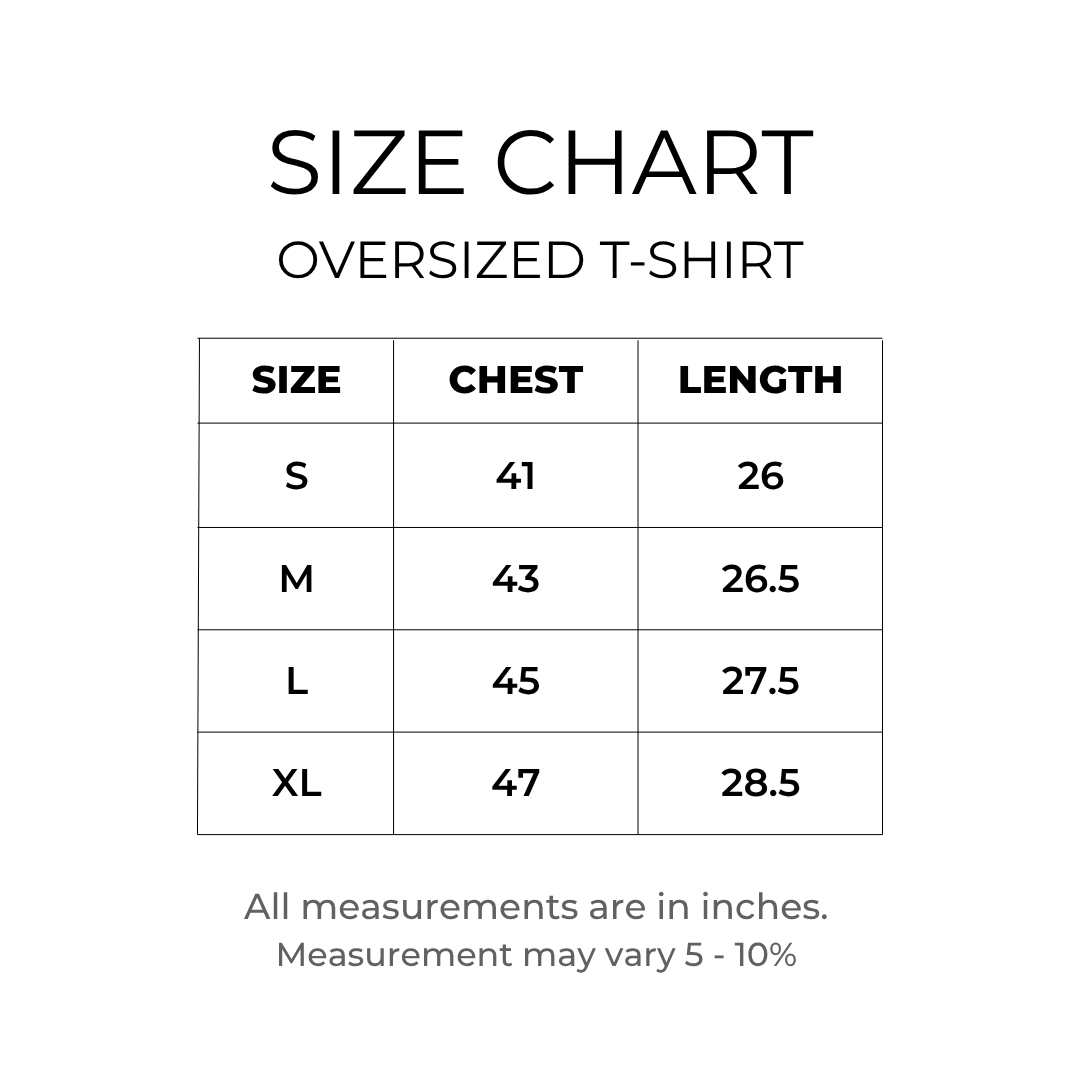 Customized Oversized T Shirts with Embroidered Left Side Text Only Design