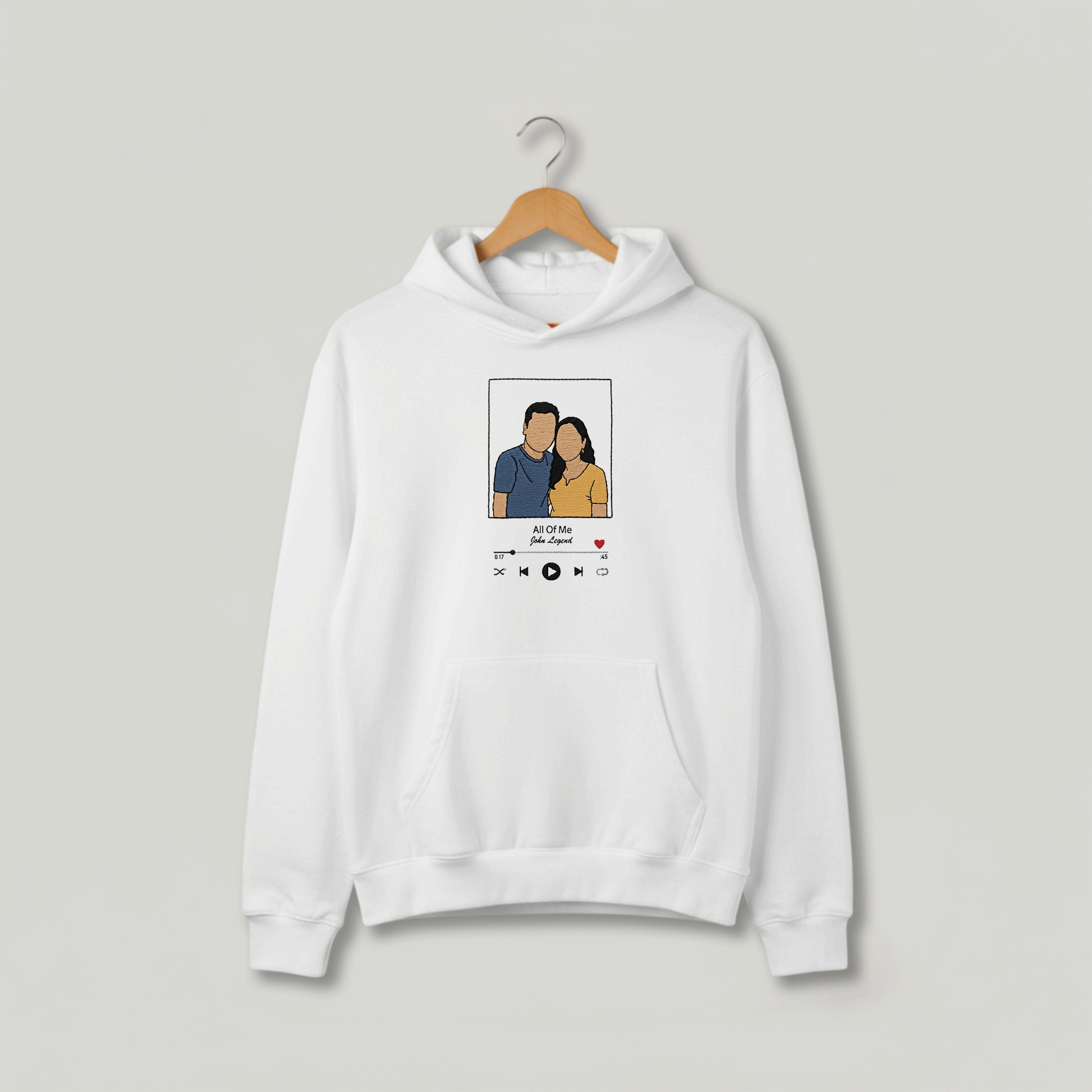 Customized Cozy Oversized Unisex Hoodie for Your Loved One with Music Player Design