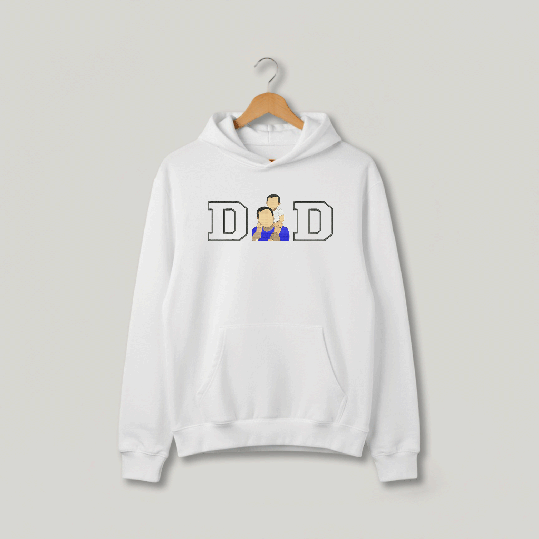 Customized Cozy Oversized Hoodie for DAD with Center Design